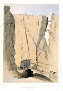 Entrance to a tomb in the Valley of the Kings near Thebes, Egypt, 1855. Artist: Unknown