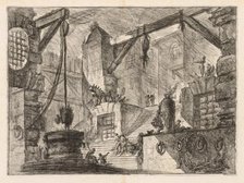 The Prisons: Colonnaded Interior with a Broad Stair, 1745-1750. Creator: Giovanni Battista Piranesi (Italian, 1720-1778).