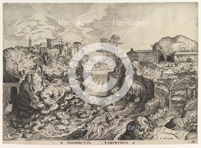 View of the Tiber (Tivoli) (Prospectus Tyburtinus) from The Large Landscapes, ca. 1555-56. Creator: Johannes van Doetecum I.