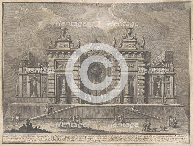 The Seconda Macchina for the Chinea of 1774: A Villa with Ancient Monuments and a..., 1774. Creator: Giuseppe Vasi.