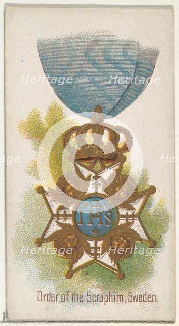 Order of the Seraphim, Sweden, from the World's Decorations series (N30) for Allen & Ginte..., 1890. Creator: Allen & Ginter.