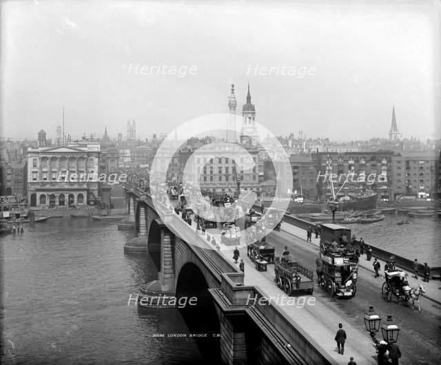 London Bridge, City of London, c1900. Artist: Unknown
