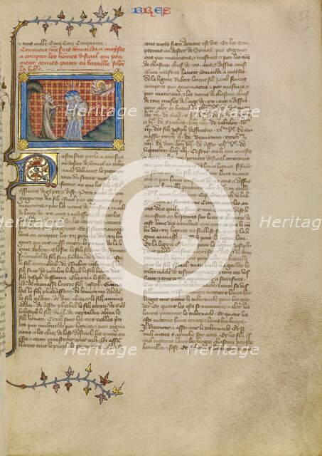 Moses and the Soldiers, about 1360-1370. Creator: Master of Jean de Mandeville.