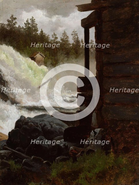 A Waterfall, c1834-1876. Creator: Adolph Tidemand.
