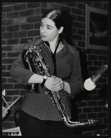 Saxophonist Allison Neale at The Fairway, Welwyn Garden City, Hertfordshire, 25 February 2001. Artist: Denis Williams