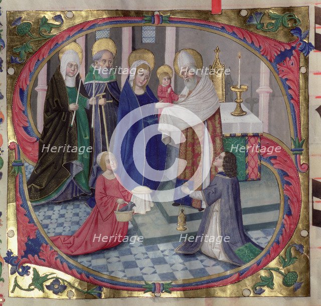 Presentation of Jesus in the temple, miniature in Choirbook 1, sheet 25.