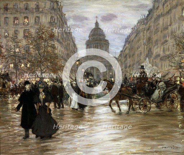 'Boulevard Saint-Michel', late 19th or early 20th century.  Artist: Jean Francois Raffaelli
