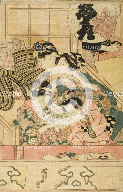 Young Women in a Theater Balcony, c1820s. Creator: Utagawa Kunisada.