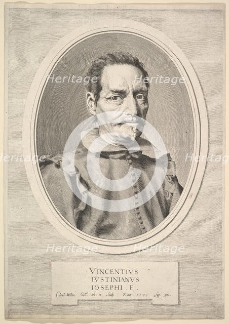 Portrait of Vicenzo Giustiniani, 1631. Creator: Claude Mellan.