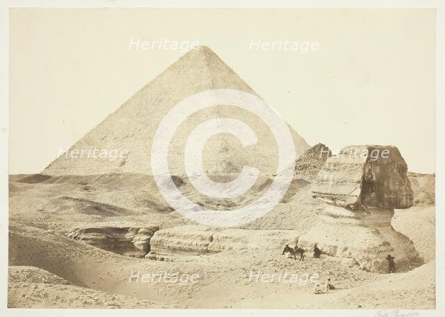 The Sphynx and Great Pyramid, 1857, printed 1862. Creator: Francis Frith.