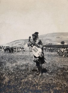Natal, South Africa: an African man acting as the official witness at a Zulu wedding at Henley, 1905 Creator: Agnes Henderson.