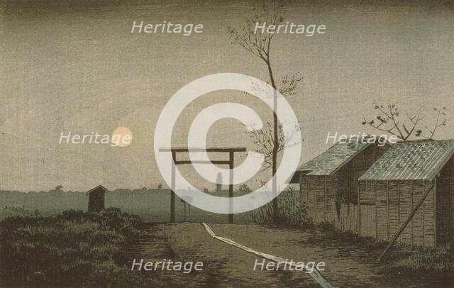 The Taro Inari Shrine in the Asakusa Ricefields, 1877. Creator: Kobayashi Kiyochika.