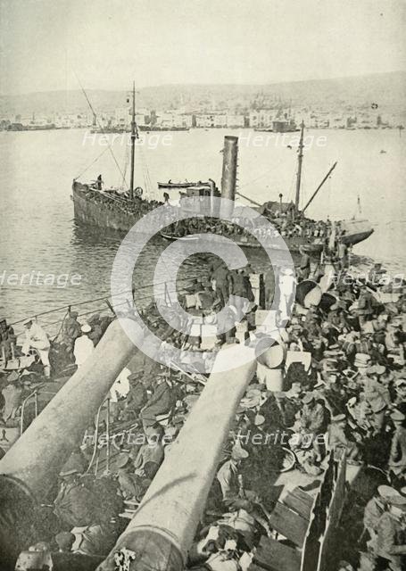 'Landing of the British Troops at Salonika', (1919).  Creator: Unknown.