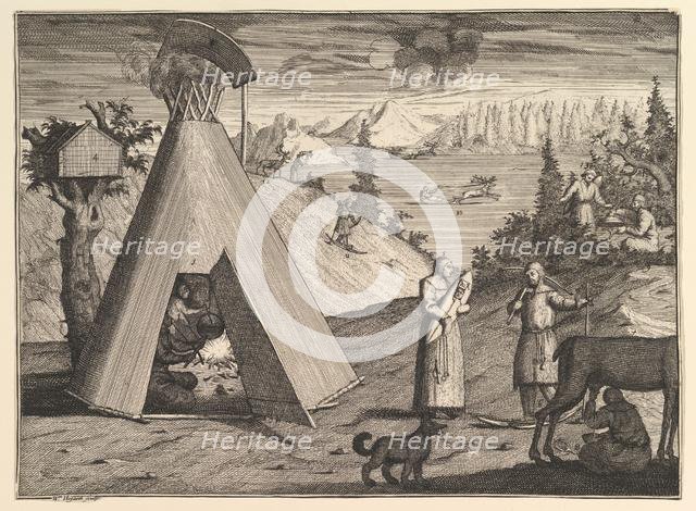 A Lapland Hut (Aubry de La Mottraye's "Travels throughout Europe, Asia and into Part of..., 1723-24. Creator: William Hogarth.