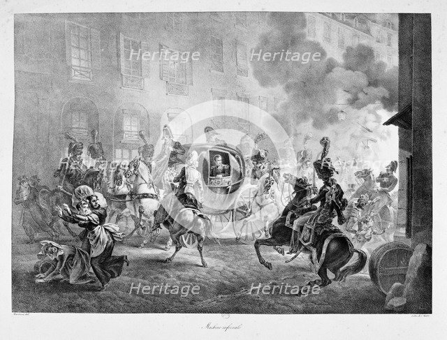 'The 'Infernal Machine', 24 December 1800, (19th century?). Artist: Anon