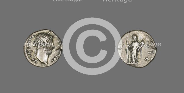 Denarius (Coin) Portraying Emperor Hadrian, 134-138. Creator: Unknown.