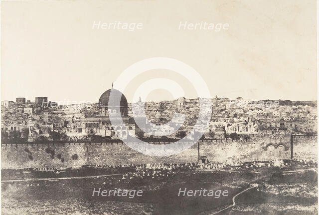Jérusalem, Enceinte du Temple, Vue générale de la face Est, Pl. 2, 1854. Creator: Auguste Salzmann.