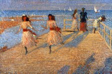 'Girls Running, Walberswick Pier', 1888-1894. Artist: Philip Wilson Steer