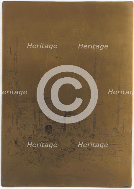 Cancelled Printing Plate for The Piazzetta, 1879-1880. Creator: James Abbott McNeill Whistler.