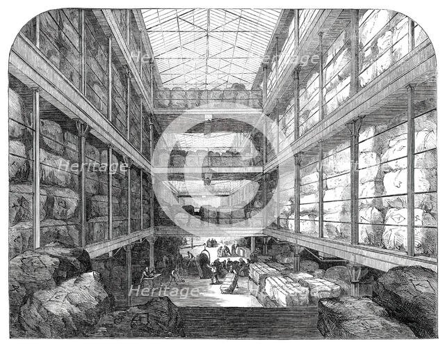 The Great Wool-Floor at the London Docks, 1850. Creator: Unknown.