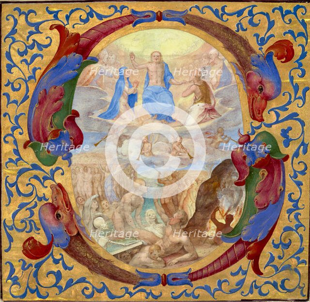 Initial S: The Last Judgment, about 1567-1572. Creator: Unknown.
