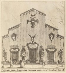 Facade of the Church of San Lorenzo, Florence, 1637. Creator: Stefano della Bella.