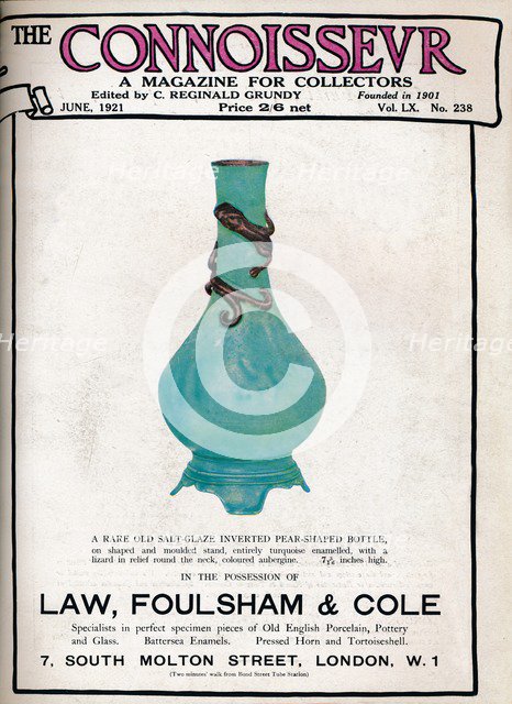 Cover of The Connoisseur, June 1921. Artist: Unknown.