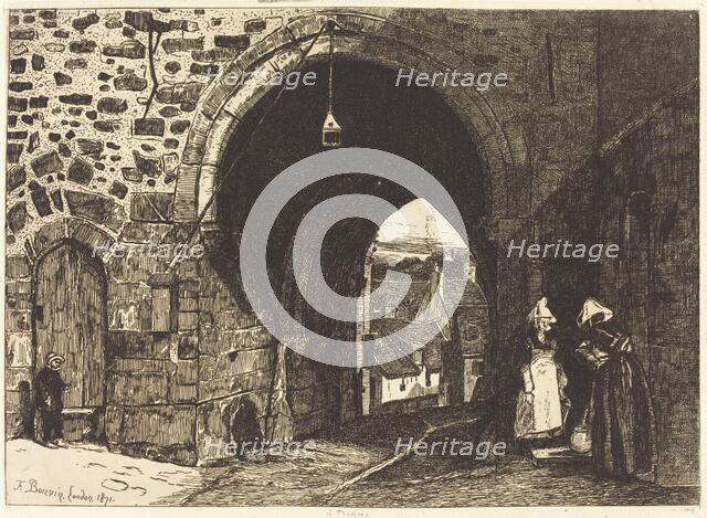 The gate of St Malo in Dinan (La Porte de St Malo à Dinan), 1871. Creator: Francois Bonvin.