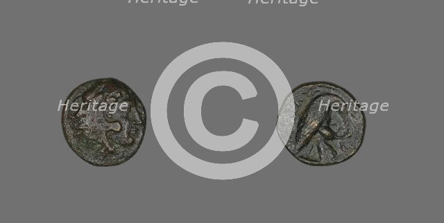 Coin Depicting the Hero Herakles, 381-369 BCE, issued by Amyntas III. Creator: Unknown.