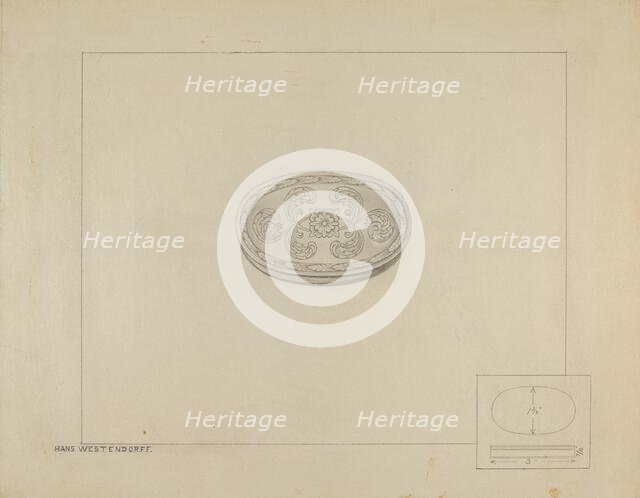 Silver Patch Box, c. 1936. Creator: Hans Westendorff.