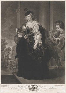 Portrait of Helena Fourment, with a young page behind her, 1782. Creators: Richard Earlom, Josiah Boydell.