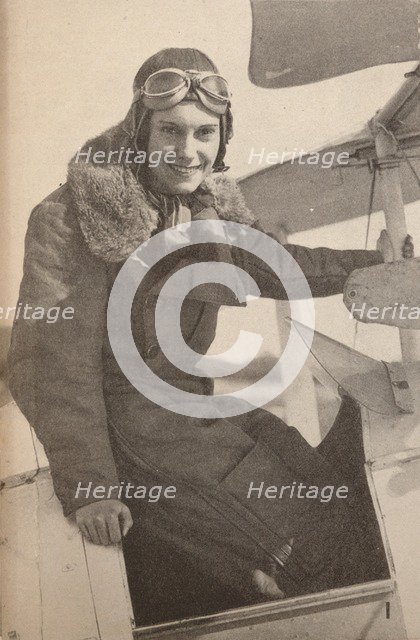 'Miss Jean Batten, of New Zealand, who in May, 1934, flew from England to Australia, breaking Mrs. M Artist: Unknown.