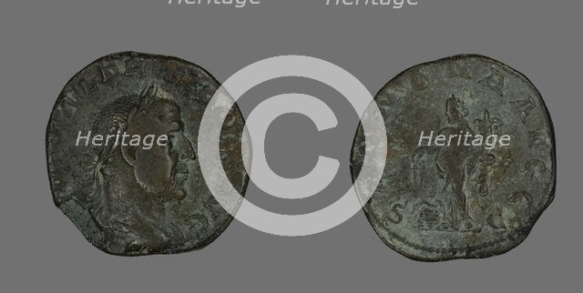 Sestertius (Coin) Portraying Philip the Arab, 244-249. Creator: Unknown.