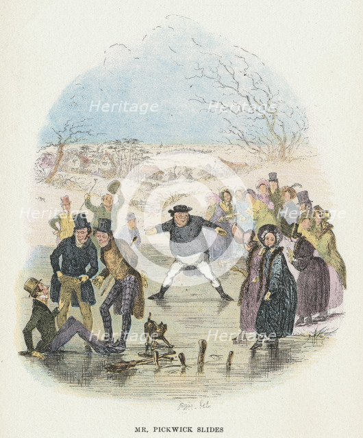 Scene from The Pickwick Papers by Charles Dickens, 1836. Artist: Hablot Knight Browne