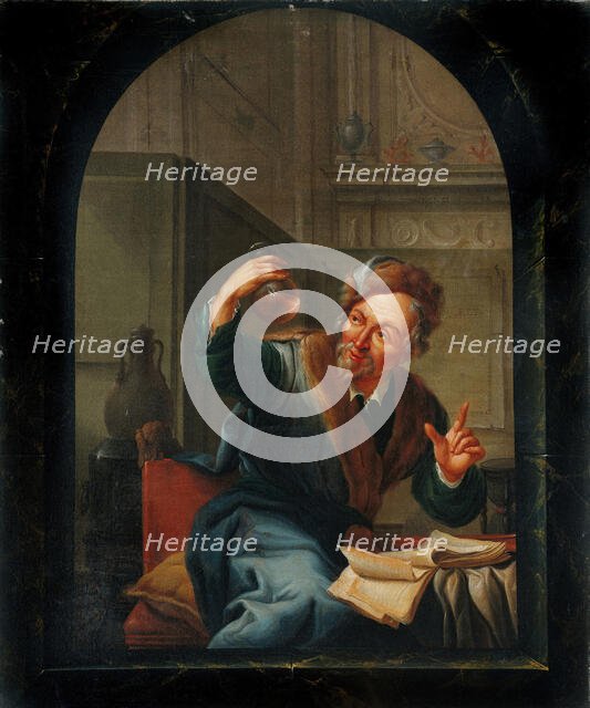 A physician or apothecary examining a flask at a casement, 1780. Creator: Willem Joseph Laquy.