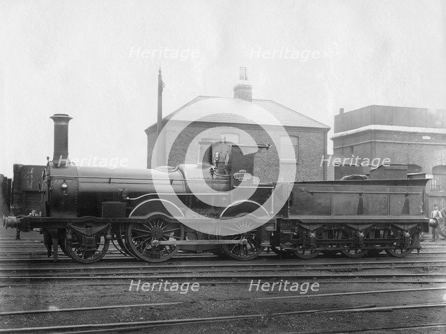 London & South Western Railway (LSWR) Locomotive No 148, 'Colne' with its tender, c1880. Artist: Unknown
