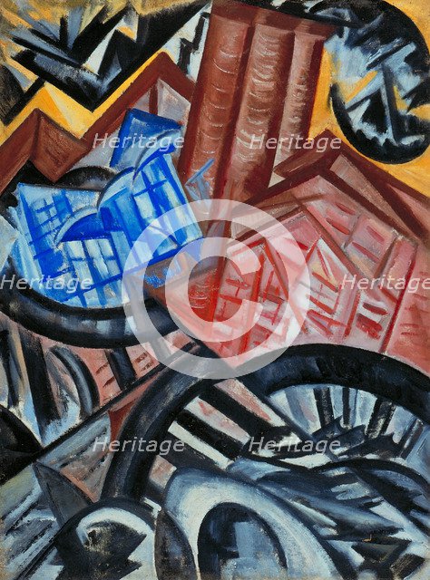 Factory and the Bridge. Artist: Rozanova, Olga Vladimirovna (1886-1918)