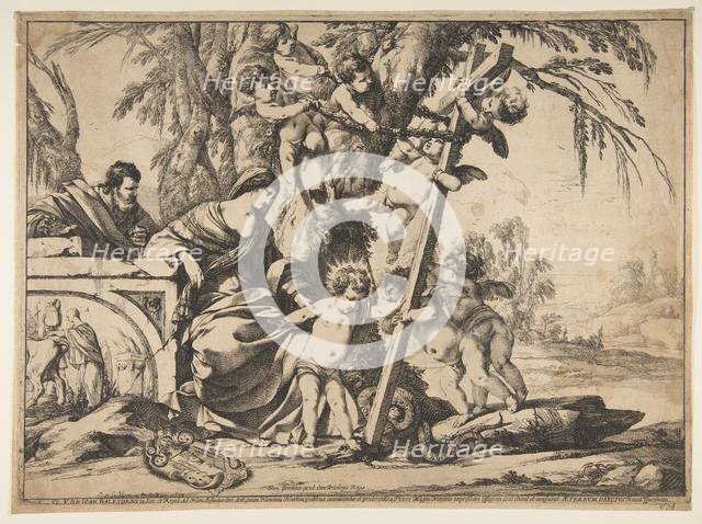 Holy Family with Christ Child Stepping on Serpent, 1639. Creator: Laurent de la Hyre.