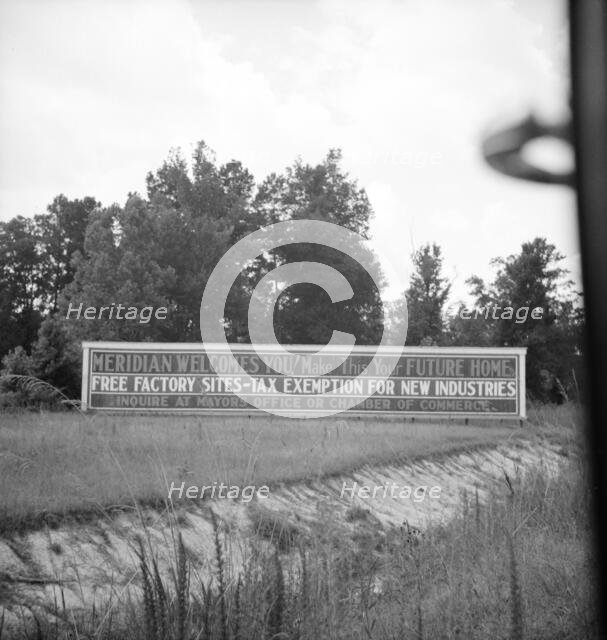 Note on industrialization of the South, Meridian, Mississippi, 1936 Creator: Dorothea Lange.