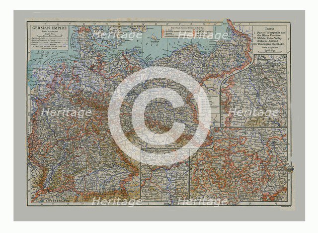 Map of the German Empire, c1900. Creator: Emery Walker Ltd.