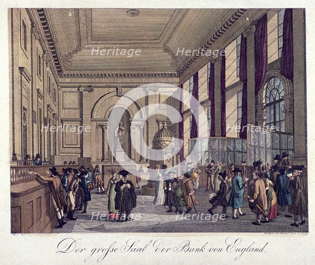 Bank of England, Threadneedle Street, London, 1808. Artist: Anon