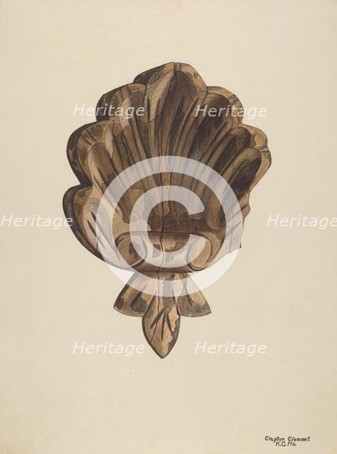 Wood Carving - Shell, c. 1939. Creator: Clements Clayton.