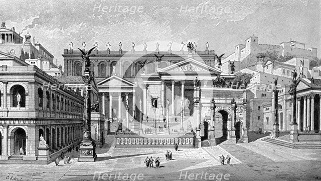 South and west sides of the Forum, Rome, (1902).Artist: C Hulsen