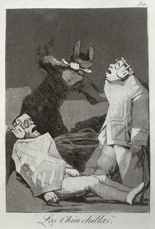 Los Caprichos, series of etchings by Francisco de Goya (1746-1828), plate 50: 'Los Chinchillas' (…