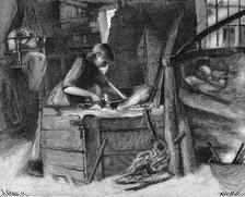 Making chains in the Cradley Heath district of the Black Country in the English Midlands, 1890. Artist: Unknown