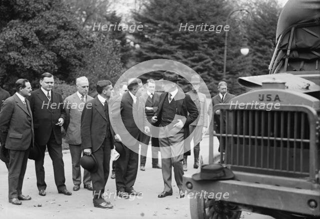 Army, U.S. Motor Truck Inspection, 1917. Creator: Harris & Ewing.