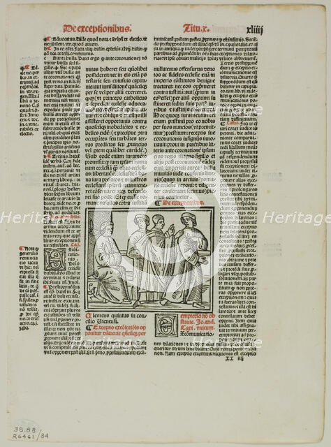 Illustration from Sextus decretalium liber by Bonifce VIII, plate 84 from Woodcuts from...1937. Creators: Unknown, Pope Boniface VIII, Max Geisberg.