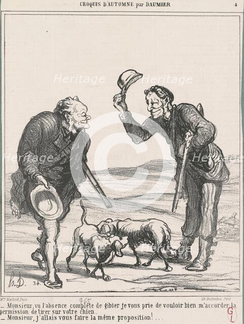 Monsieur, vu l'absence complète ..., 19th century. Creator: Honore Daumier.