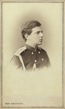 Grand Duke Vladimir Aleksandrovich, head-and-shoulders portrait, facing right, between 1860 and 1870 Creator: Unknown.