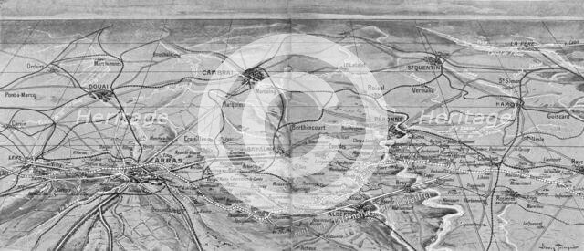 'La Bataille de la Somme; Croquis perspectif du front d'artois Picardie et Santerre..., 1916. Creator: Unknown.